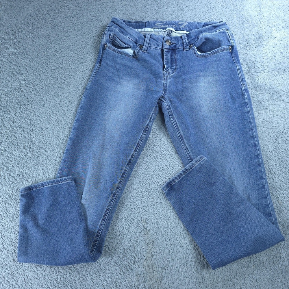 Seven7 Skinny Jeans Womens 8 Blue Light Wash Mid Rise‎ Stretch 28x28